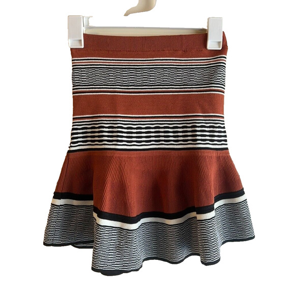 NWOT Sandro Paris Y2k style Striped Tiered Skirt Multicolor Size 1 stretchable - Picture 1 of 6